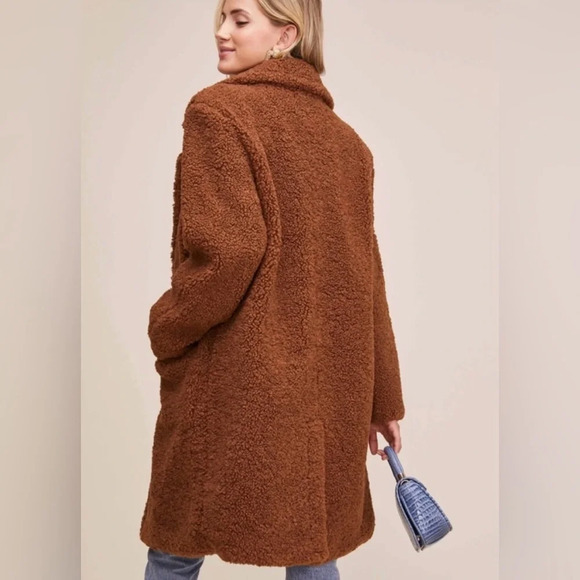 ASTR The Label Freddie Faux Fur Teddy Long Coat Size Medium In Chestnut Sherpa - Picture 2 of 12